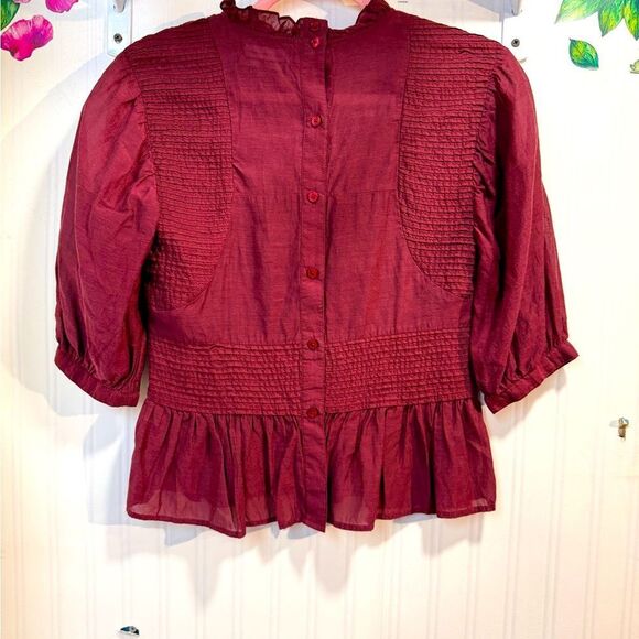 Something Navy Blouse Pleated Peplum
Button Blouse Sz XS - Picture 5 of 8